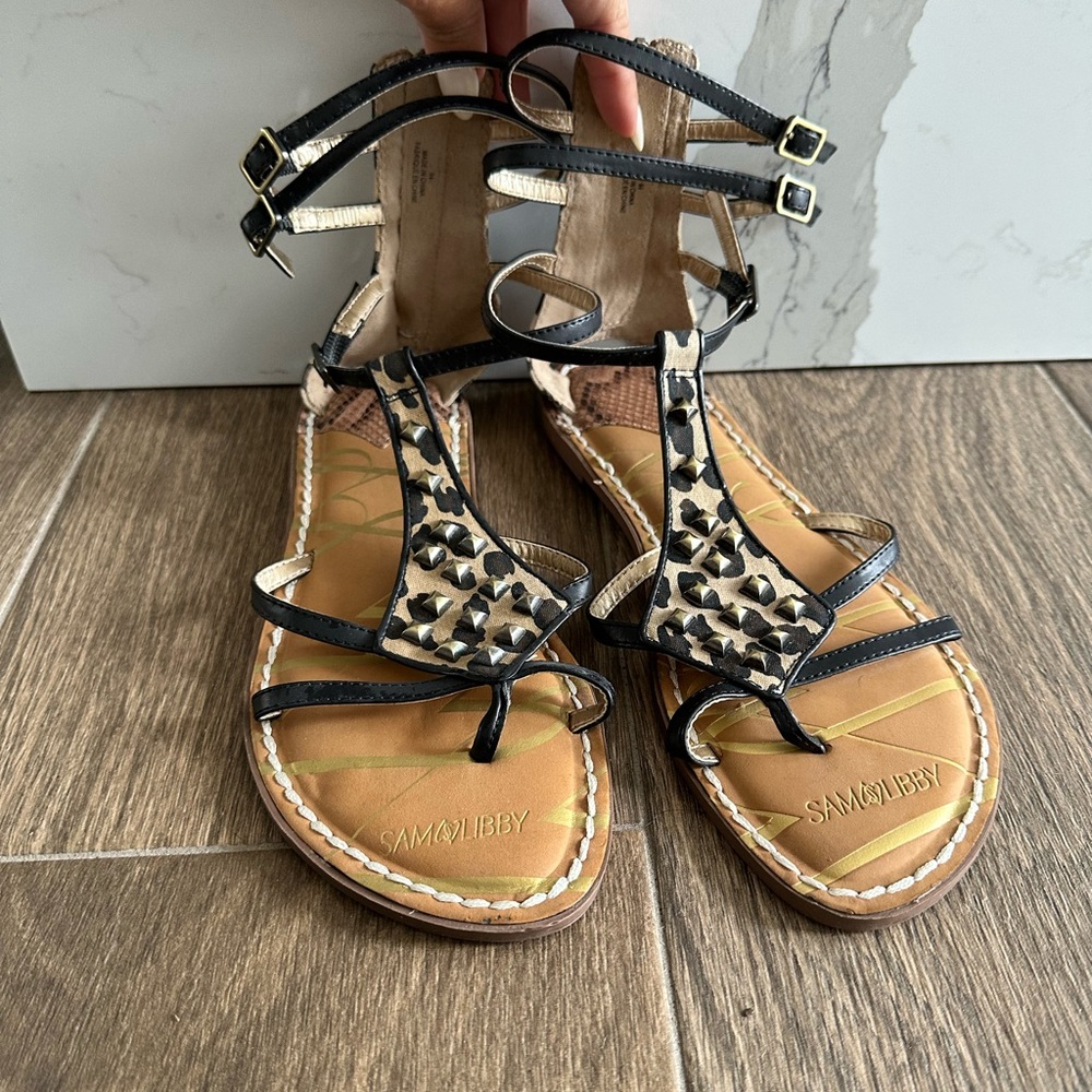 NEW Sam & Libby Cheetah Mini Gladiator sandal size 9.5